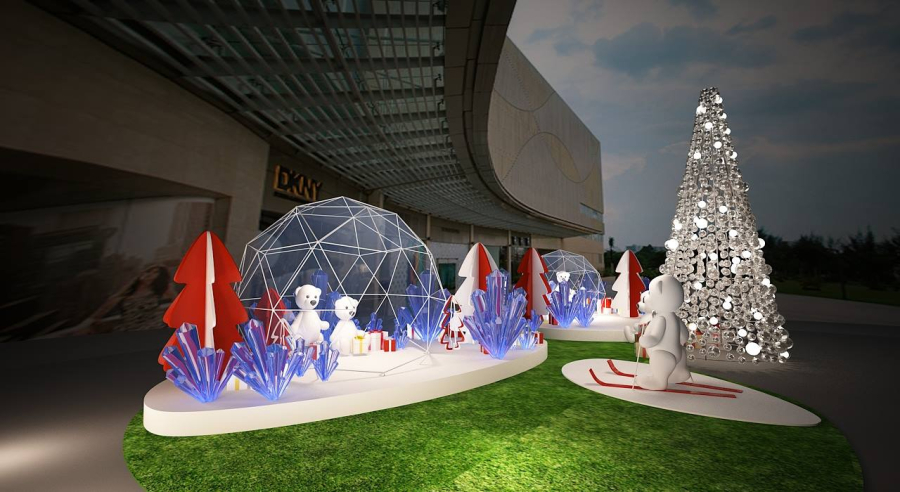 THIẾT KẾ  TRANG TRÍ GIÁNG SINH TRUNG TÂM MUA SẮM - CRESCENT MALL