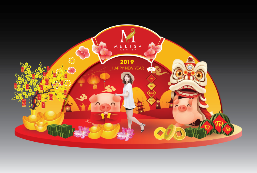 THIẾT KẾ THI CÔNG TIỂU CẢNH TẾT TRUNG TÂM TIỆC CƯỚI - MELISA