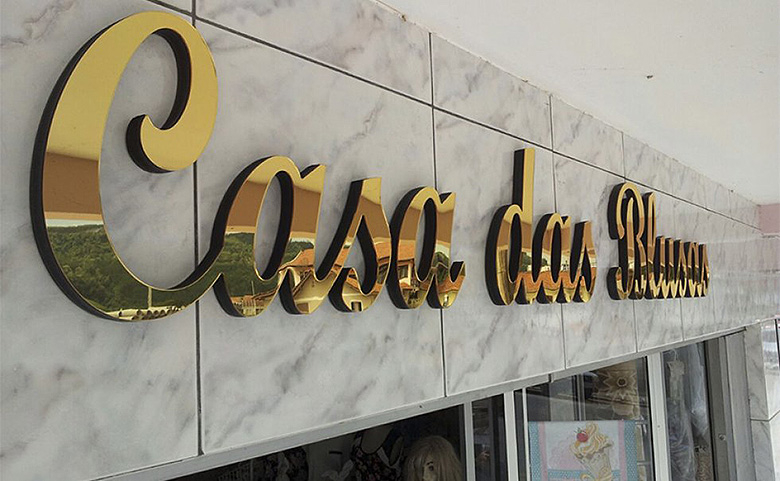 CHỮ NỔI INOX VÀNG BÓNG GƯƠNG - CASA DAS BLUSAS