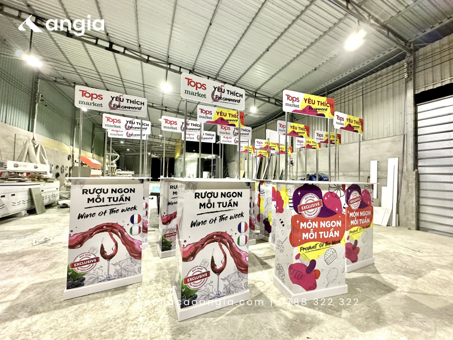 SẢN XUẤT BOOTH SAMPLING HỆ THỐNG SIÊU THỊ TOPS MARKET